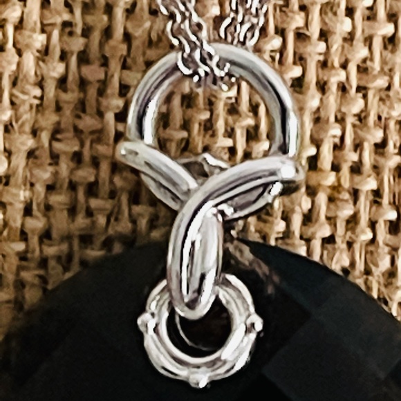 Large Smokey Topaz Sterling Pendant and Double Silver Necklace - Picture 2 of 11